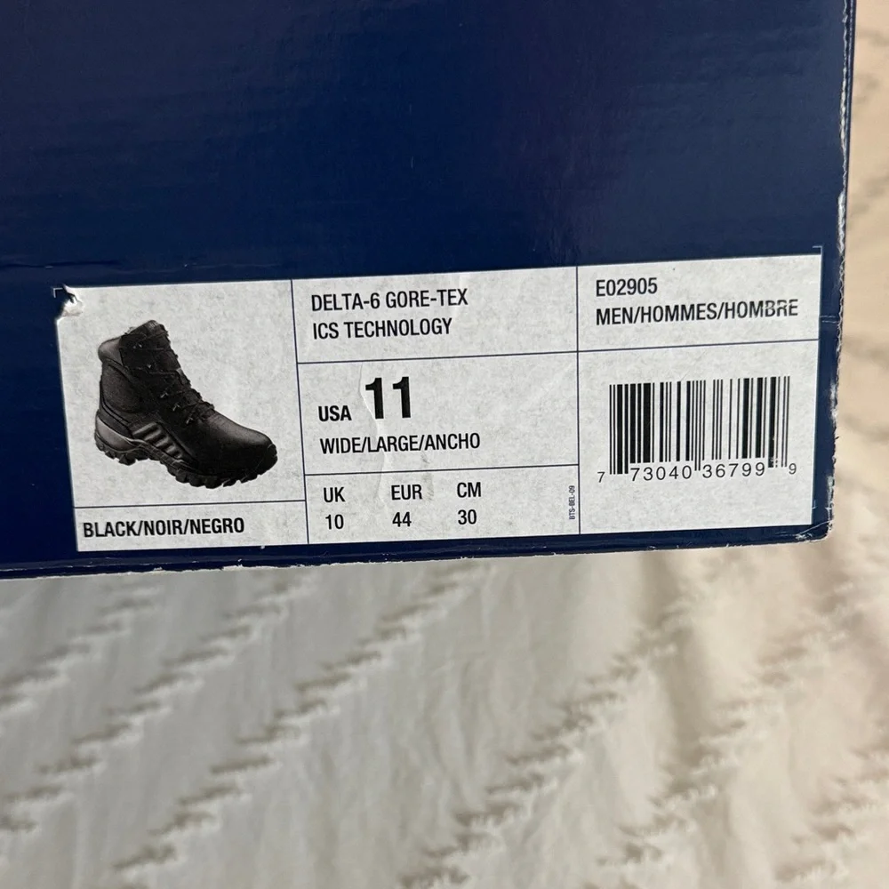 EUC Bates Delta-6 Side-Zip Boots Men's Black Tactical Combat 11 with iCS